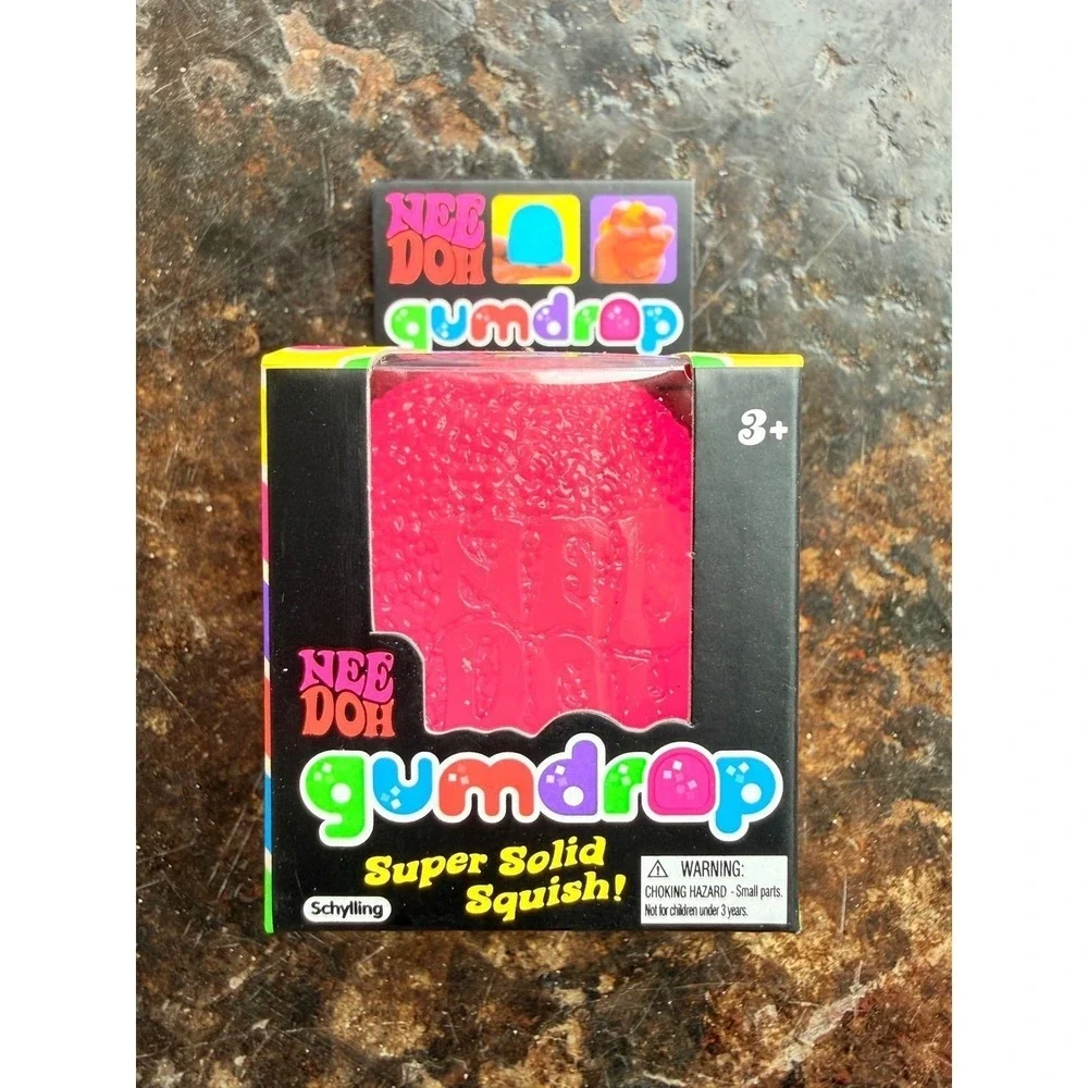 NeeDoh Gumdrop Fidget Toy Nee Doh Super Solid Squish Sensory Stress Pink NWT - Picture 5 of 5